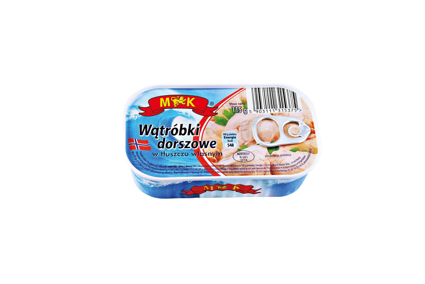 Wątróbki dorszowe w tłuszczu własnym MK